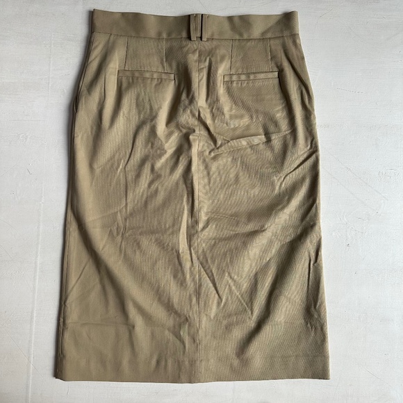 G Label Alexandra Trouser Khaki Canvas Midi Slit Skirt - Picture 8 of 9